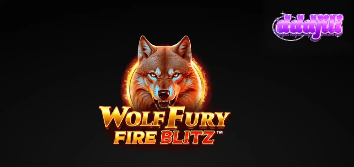 Wolf Fury Fire Blitz slot game screen na may mga simbolo ng prutas at lobo