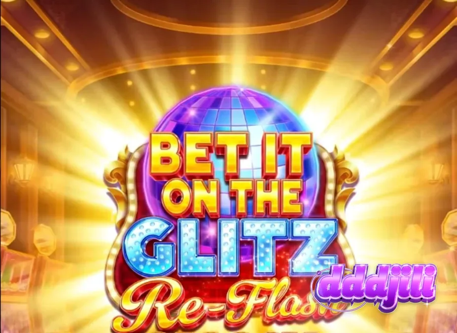 Isang makulay na visual ng Bet It on the Glitz Re-Flash slot na nagpapakita ng neon lights at mga simbolo ng casino.